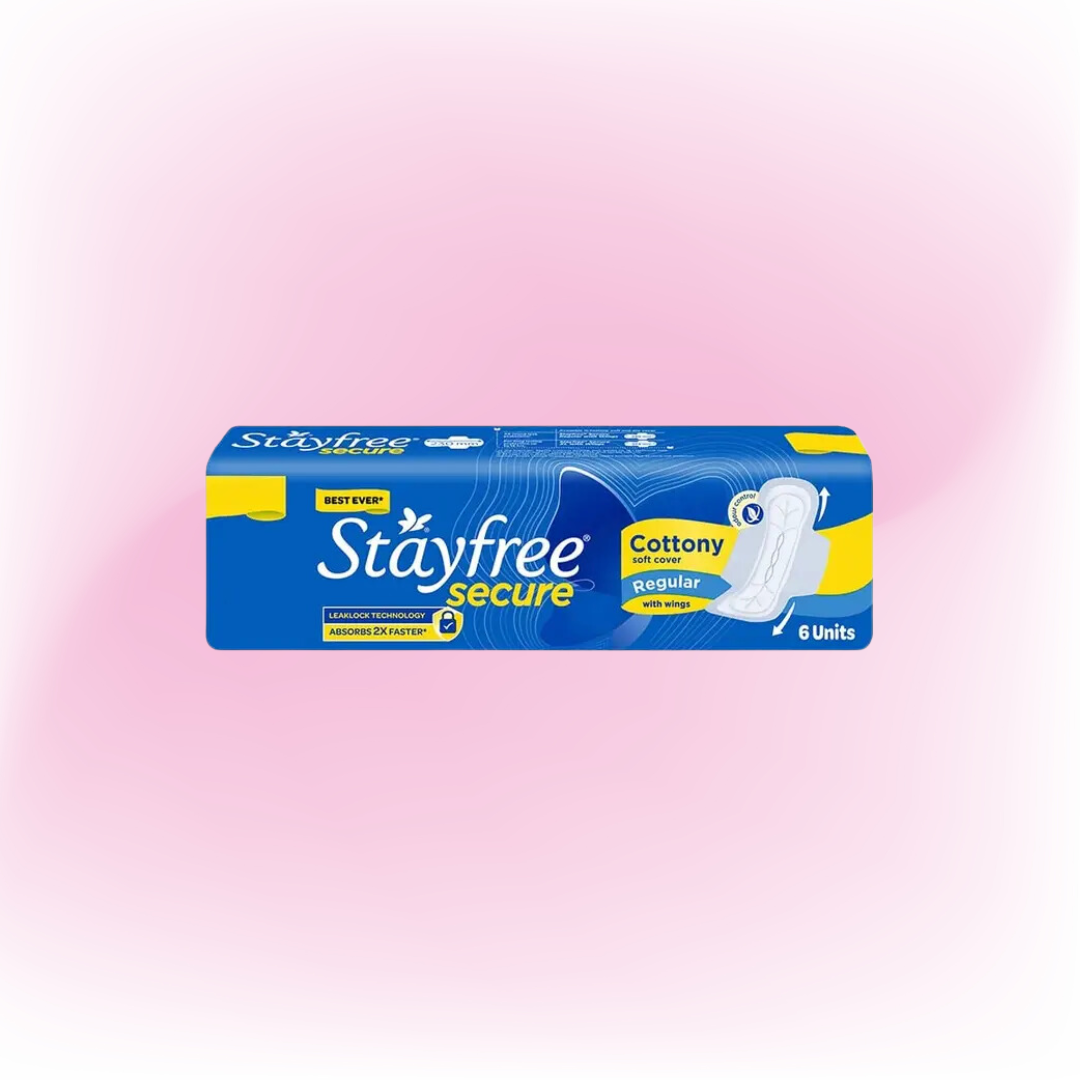 Stayfree Secure Cottony Soft Pads | Regular | 6 Pads